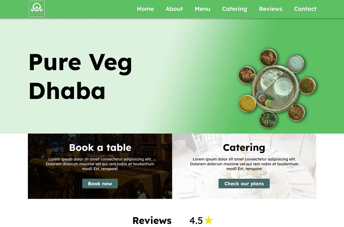 Pure Veg Dhaba Website