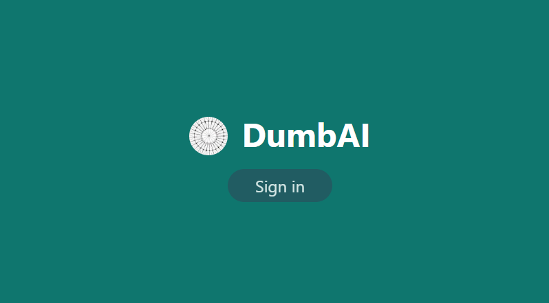 Dumb AI Website login page